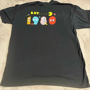Pac-Man T-shirt Size XXL 2X Black 1980 Tee
